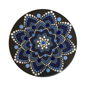 Decorative Pottery Plate Hand-Painted Dot Art Sea