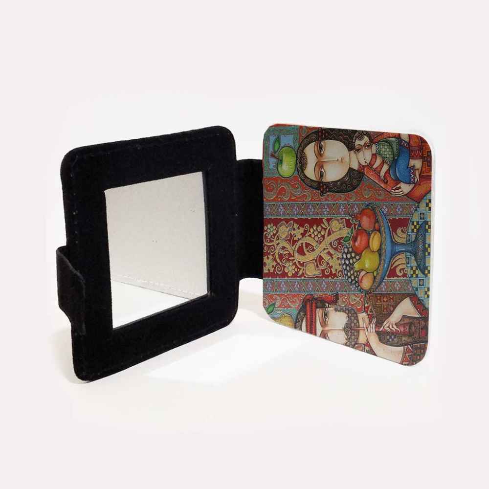 Pocket Mirror with Persian Inspired Family Design