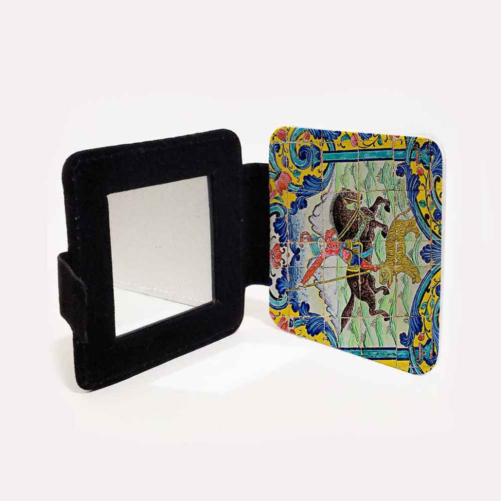 Pocket Mirror with Persian Inspired Horse Motif