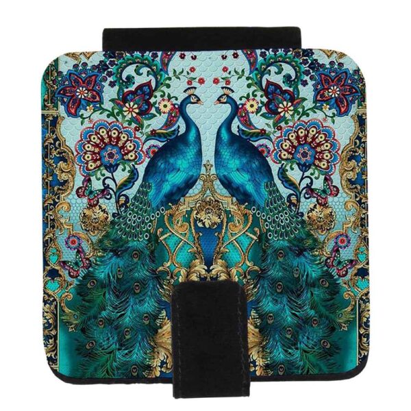 Pocket Mirror with Persian Inspired Peacocks Pattern