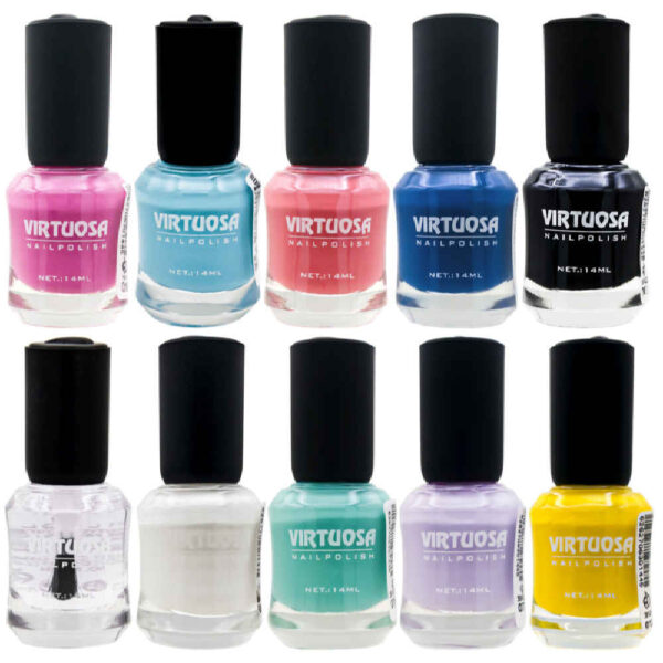 Halal Nail Polish Glossy Finish and Breathable Party Colors (10x)