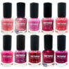 Halal Nail Polish Glossy & Glitter Finish and Breathable Pinky Colors (10x)