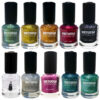 Halal Nail Polish Glitter Finish and Breathable Rainbow Colors (10x)