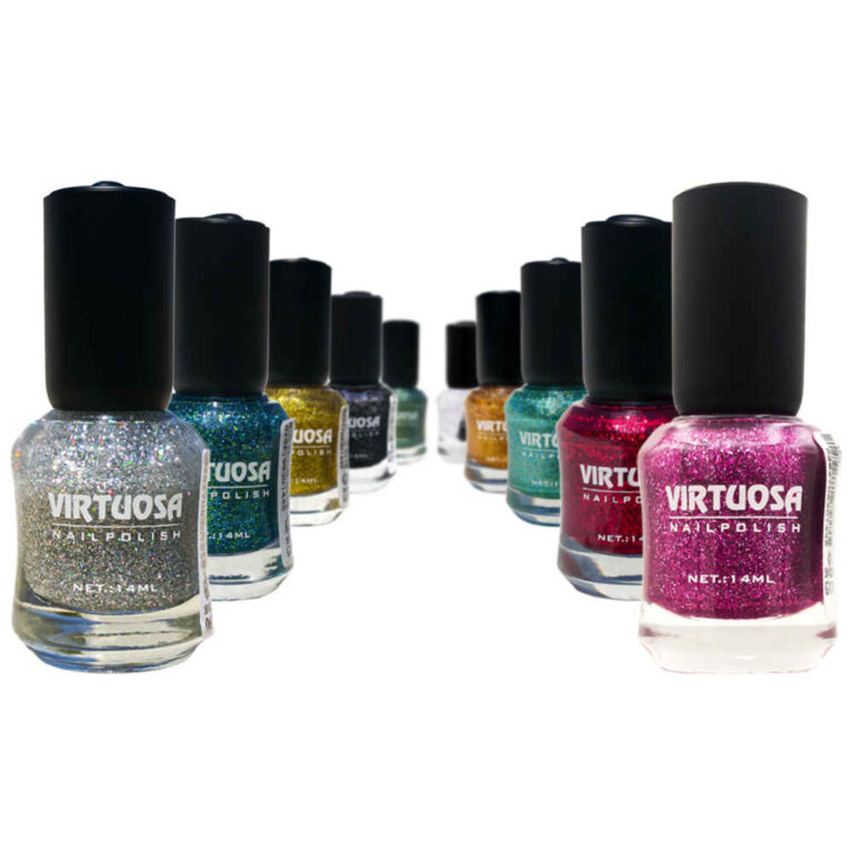 Halal Nail Polish Glitter Finish and Breathable Rainbow Colors (10x) ShopiPersia