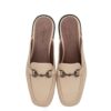 Women's Natural Leather Mules Shoes Model Croco