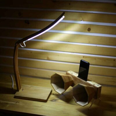 Wooden Adjustable Desk Lamp Handcrafted ARC20