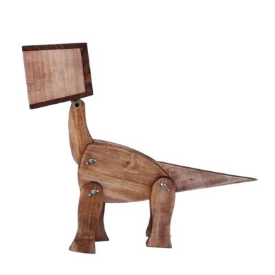 Wooden Novelty Desk Lamp Handcrafted and Adjustable Dinosaur Figurine