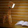 Wooden Novelty Desk Lamp Handcrafted and Adjustable Giraffe Figurine