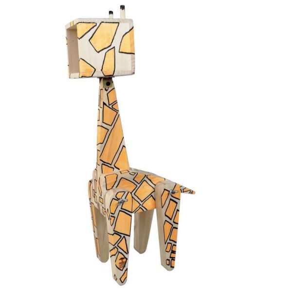 Wooden Novelty Desk Lamp Handcrafted and Adjustable Giraffe Figurine