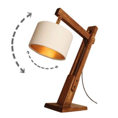 Wooden Adjustable Desk Lamp Handcrafted N20