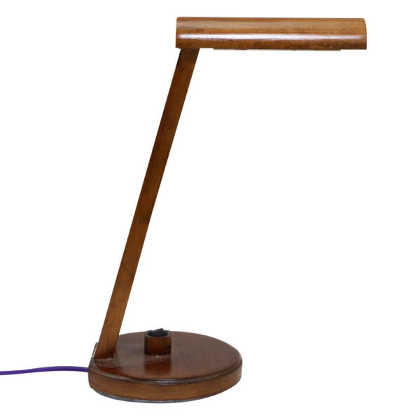 Wooden Adjustable Desk Lamp Handcrafted Round