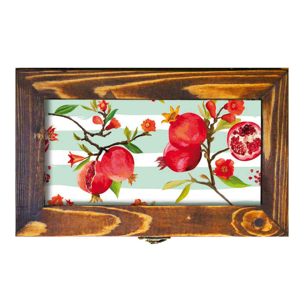 Wooden Flatware Storage Chest Model Pomegranate