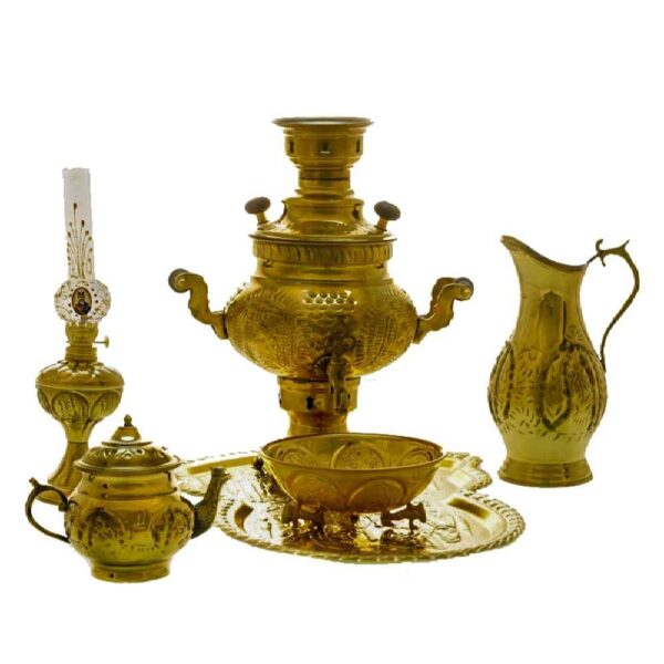 Persian Brass Samovar Decorative Charcoal Tea Maker 2-Liter