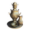 Persian Brass Gas Samovar Traditional Design Tea Maker Floral Motifs 5-Liter