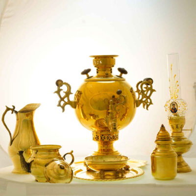 Persian Brass Samovar Decorative Charcoal Tea Maker 6-Liter