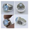Persian Blue Topaz Silver Ring for Men Arka
