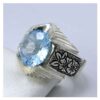 Persian Blue Topaz Silver Ring for Men Arka