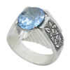 Persian Blue Topaz Silver Ring for Men Arka