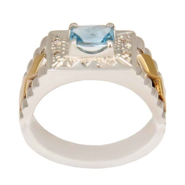 Persian Blue Topaz Silver Ring for Men Emad