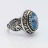 Persian Blue Topaz Silver Ring for Men Foad