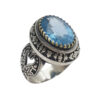 Persian Blue Topaz Silver Ring for Men Foad