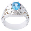 Persian Blue Topaz Silver Ring for Men Milad