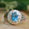 Persian Blue Topaz Silver Ring for Men Milad