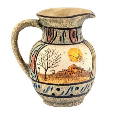 Hand-Painted Art Motif Decorative Ceramic Pitcher Model Baft