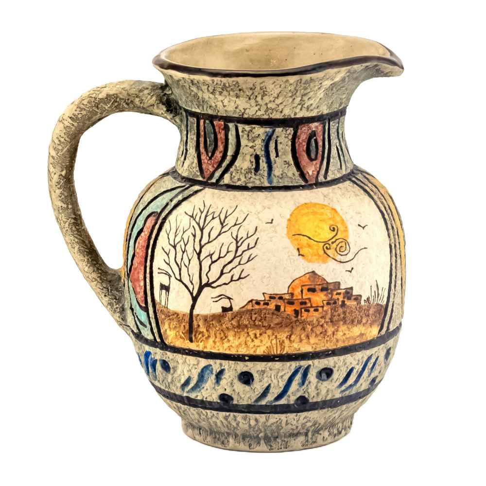 Hand-Painted Art Motif Decorative Ceramic Pitcher Model Baft