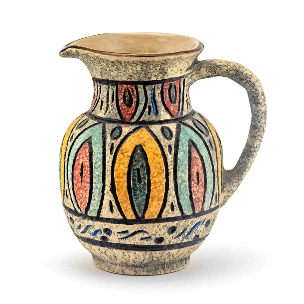 Hand-Painted Art Motif Decorative Ceramic Pitcher Model Baft