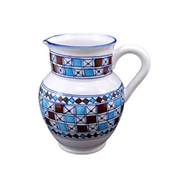 Porcelain Pitcher Checkered Design Morvarid