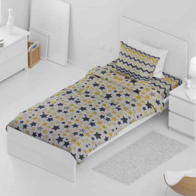 Cotton & Polyester Double Duvet Cover – Super Soft, Stars Model