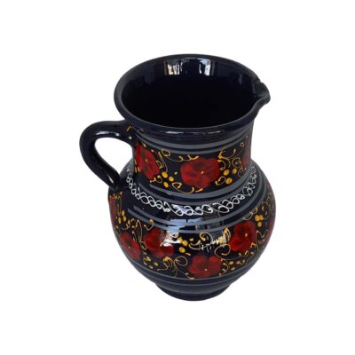 Hand-Painted Persian Elegance Pottery Pitcher Art