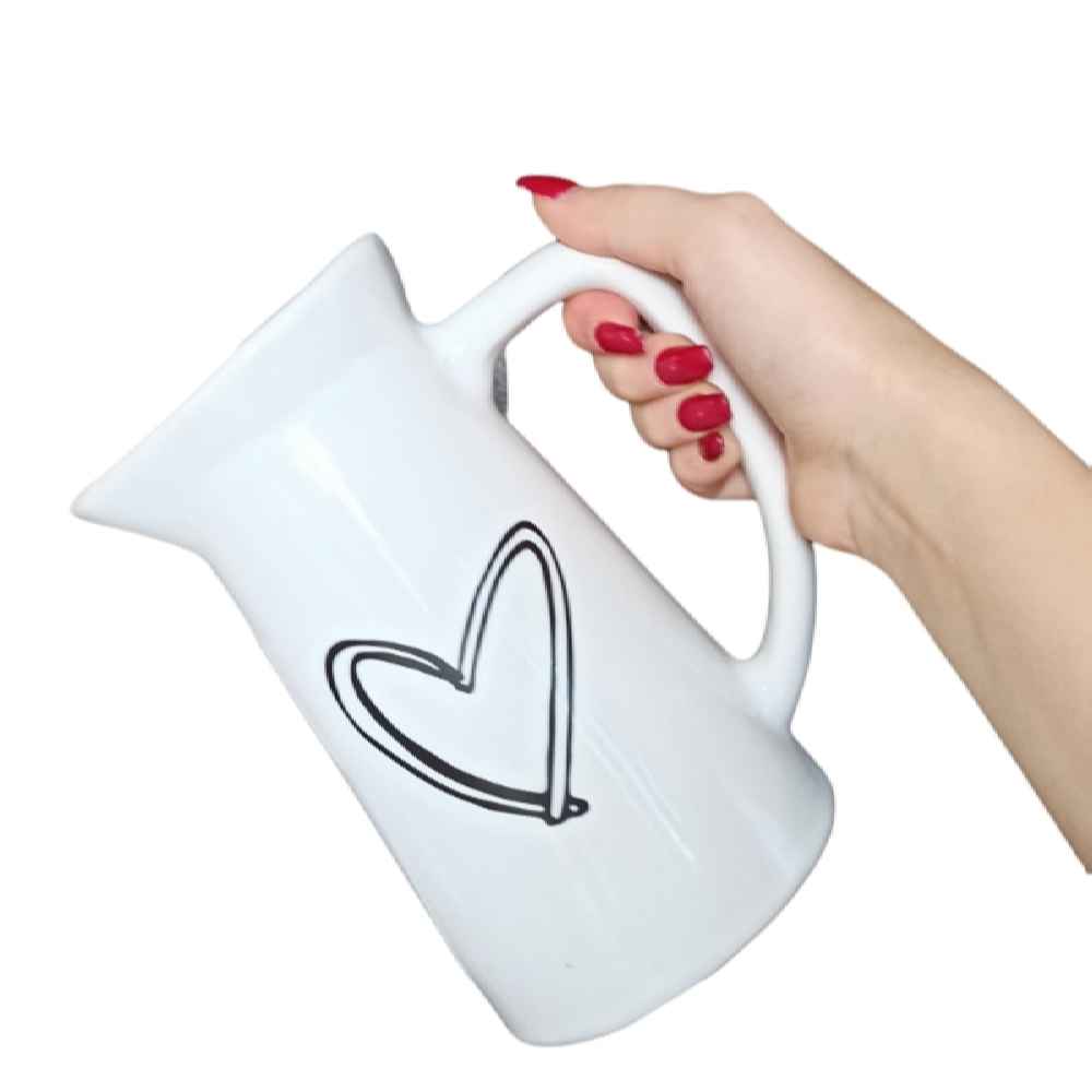 Decorative Ceramic Pitcher Vase Model Heart