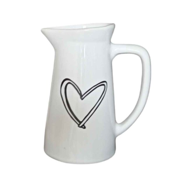 Decorative Ceramic Pitcher Vase Model Heart