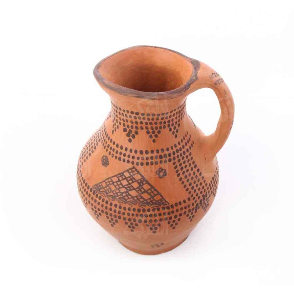 Hand-Painted Art Motif Decorative Pottery Pitcher Kara