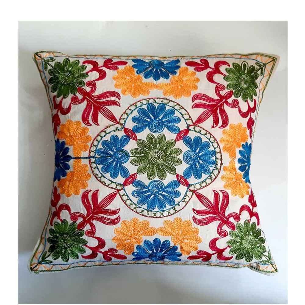 Embroidered Cushion Cover – Elham Suzani Design