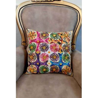 Embroidered Cushion Cover – Light Suzani Design
