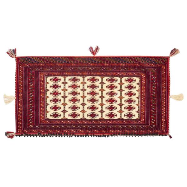 Handwoven Torkaman Floor Backrest Cushion Cover - Poshti, Traditional