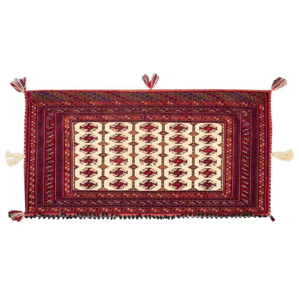 Handwoven Torkaman Floor Backrest Cushion Cover - Poshti, Traditional