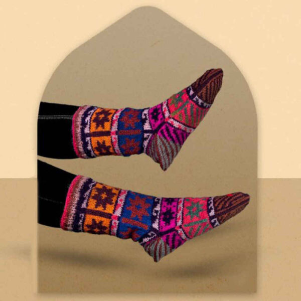 Persian Handwoven Cotton Socks for Women Knitted Damavand