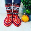 Persian Handwoven Cotton Socks for Women Knitted Koohnavardi