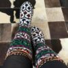 Persian Handwoven Cotton Socks for Women Knitted Koohnavardi