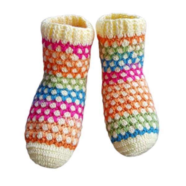 Persian Handwoven Cotton Socks for Women Knitted Rainbow