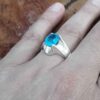 Persian Blue Topaz Silver Ring for Men Dara