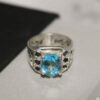Persian Blue Topaz Silver Ring for Men Vala