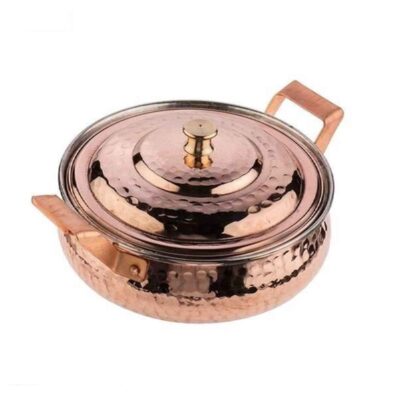 Persian Copper Sauté Pan – Handcrafted with Lid (Arash Model)