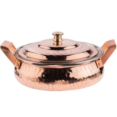 Persian Copper Sauté Pan – Handcrafted with Lid (Arash Model)