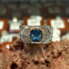 Persian Blue Topaz Silver Ring for Men Farhad
