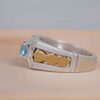 Persian Blue Topaz Silver Ring for Men Karim